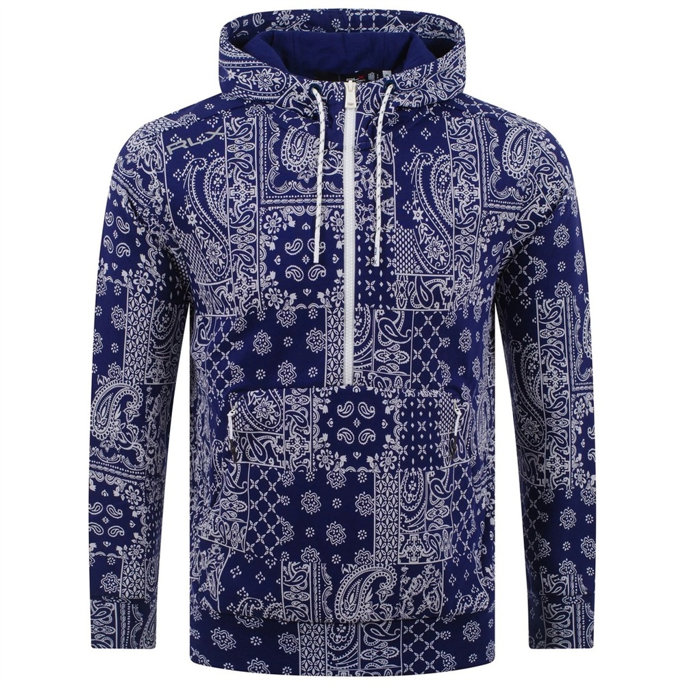 Rare Ralph Lauren TRENDYGOLF X RLX Bandana Patchwork Double Knit Hoodie